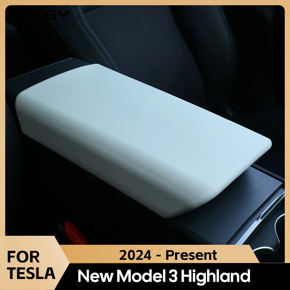 for Tesla Model 3 Highland 2024 TPE Soft Case Car Center Console Arm Rest Lid Auto Central Armrest Box Pad Cover Accessories