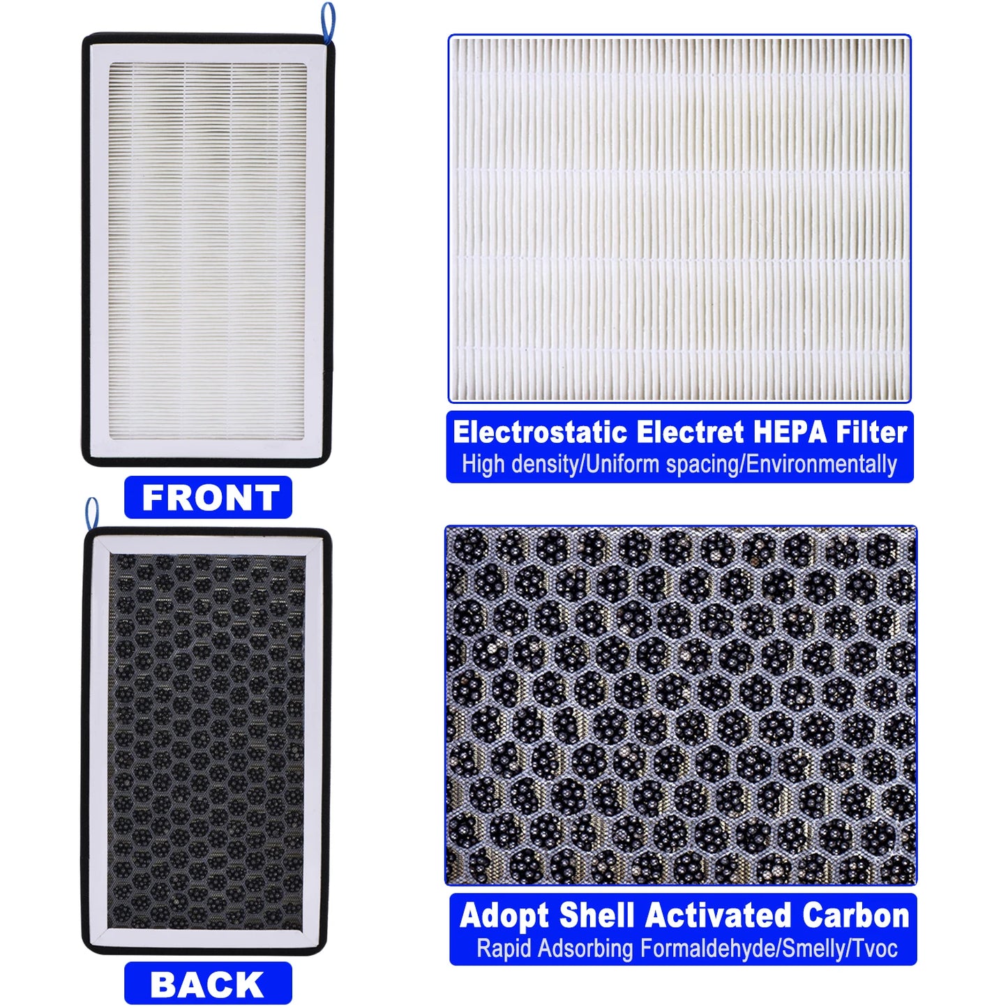 For Tesla Model 3 Model Y HEPA Activated Carbon Air Filter Auto Air Conditioner Filter Element Replacement Kit Cabin Air-Filters