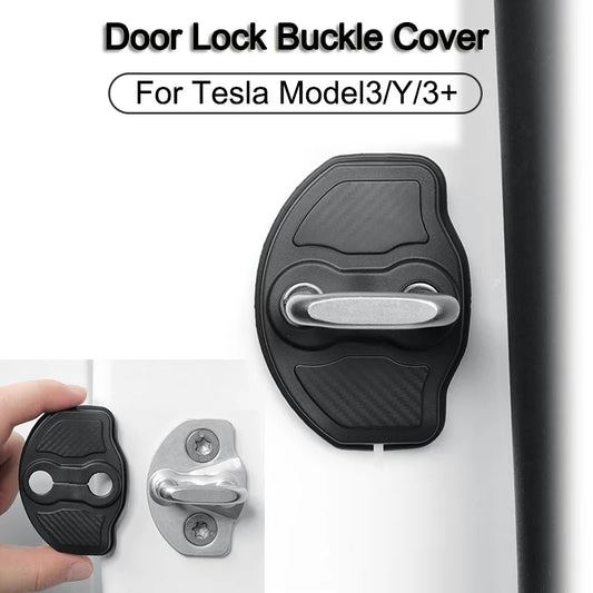 4PCS Car Door Mute Damping Cushion Silicone Door Lock Buckle Cover for Tesla Model Y Model 3 (2017-2023) / Model 3 Highland 2024