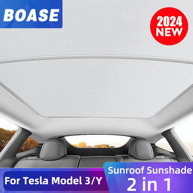 Tesla Model 3/Y Nano Silver-Coated Glass Roof Sunshade - Heat & UV Protection (2021-2023 & Highland)