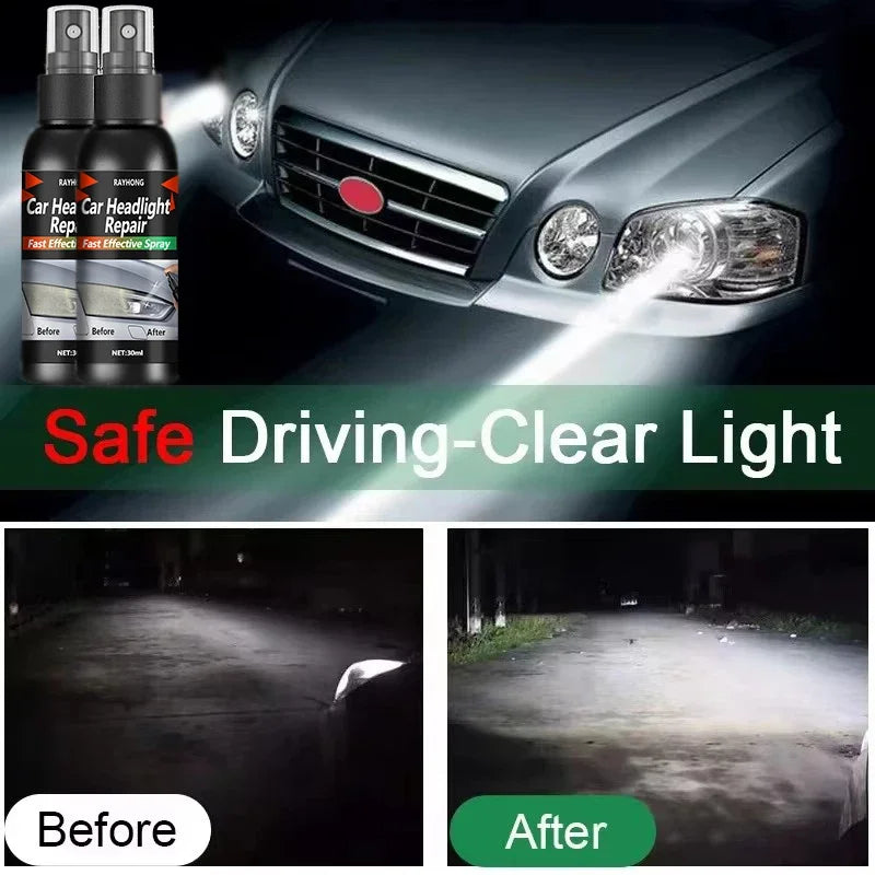 Car Headlight Restoration Polishing Kit - Scratch Remover, Oxidation Cleaning Paste, & Headlight Polish Liquid