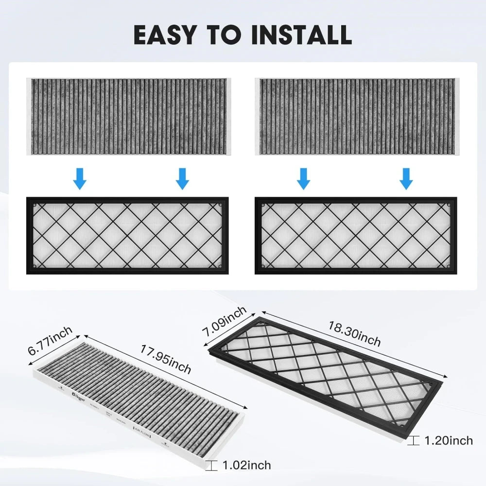 Cabin Filter Air Filter HEPA Air Intake Filter Replacement With Activated Carbon For Tesla Model Y 2020 2021 2022 2023 2024