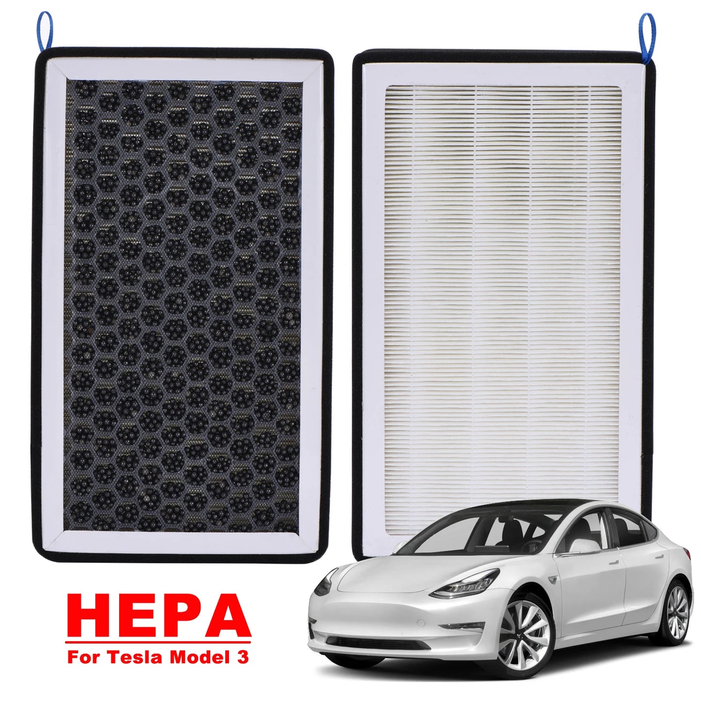 For Tesla Model 3 Model Y HEPA Activated Carbon Air Filter Auto Air Conditioner Filter Element Replacement Kit Cabin Air-Filters