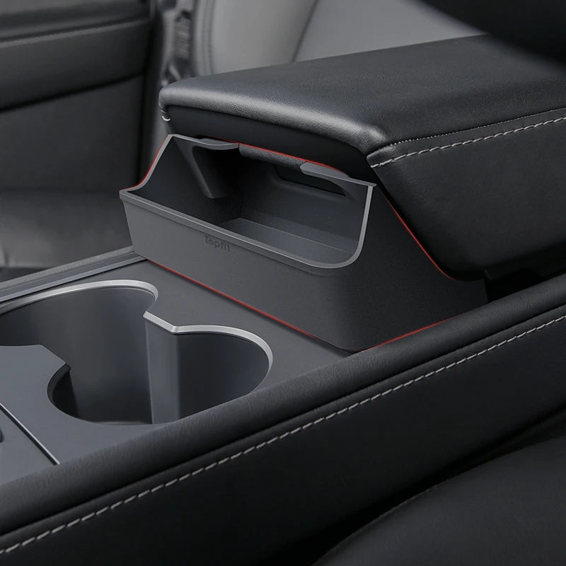 Tesla Model 3 & Model Y Center Armrest Hidden Storage Box - Silicone Organizer