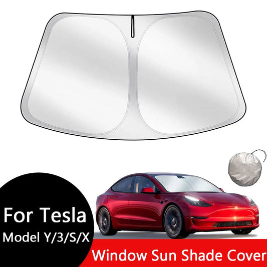 Sunshade for Tesla Model Y/3/S/X Windshield Improved UV Protection Folding Front Window Sun Shade Cover Heat Protection Visor