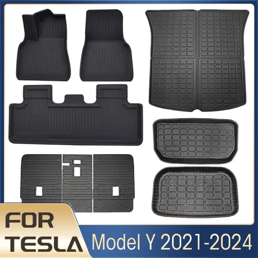 Car Floor Mats for Tesla Model Y 2021-2024 Waterproof Cargo Liner