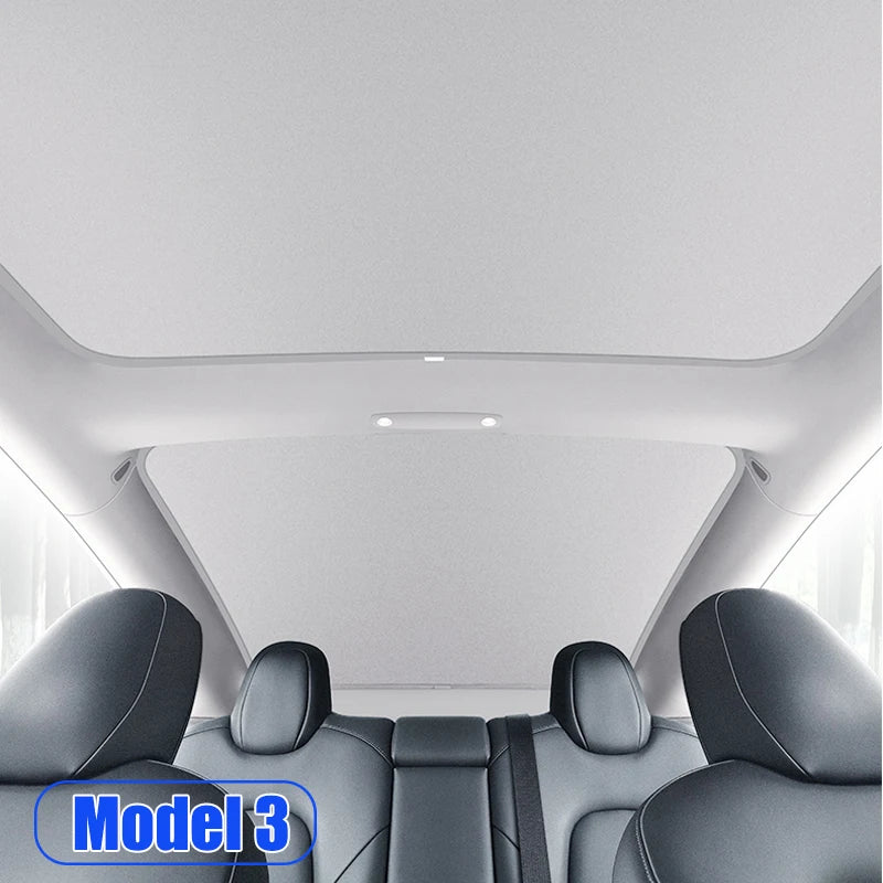 Tesla Model 3/Y Nano Silver-Coated Glass Roof Sunshade - Heat & UV Protection (2021-2023 & Highland)