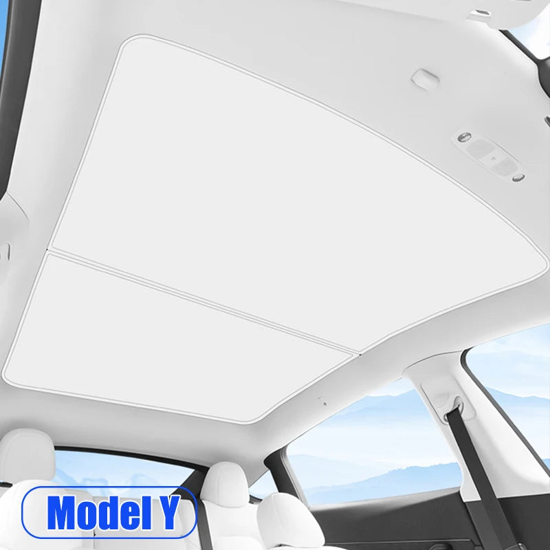 Tesla Model 3/Y Nano Silver-Coated Glass Roof Sunshade - Heat & UV Protection (2021-2023 & Highland)