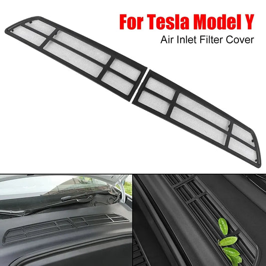 Car Air Flow Vent Insect-proof Net Air Inlet Protective Cover for Tesla Model Y – Modification Accessories (1 Set)